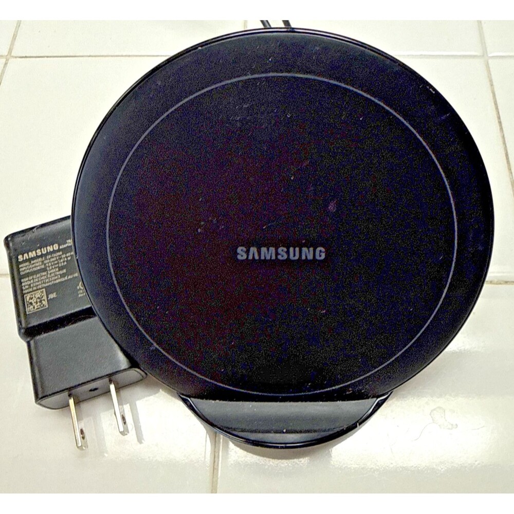 Samsung EP-N5105 Qi Wireless Charger Stand, Black Desktop Charging Pad